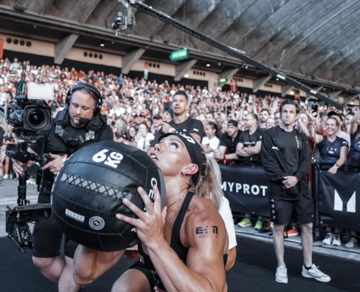 A woman competing at Hyrox.