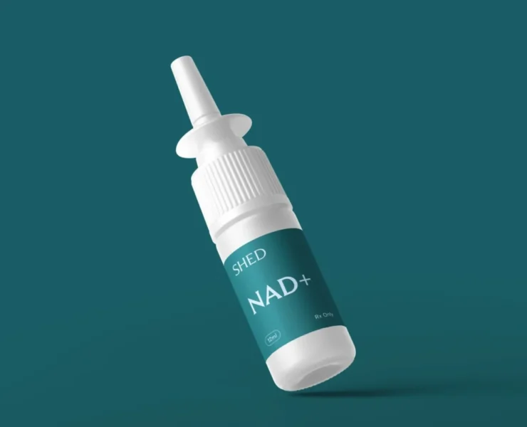 An image of Shed NAD in a nasal spray bottle.