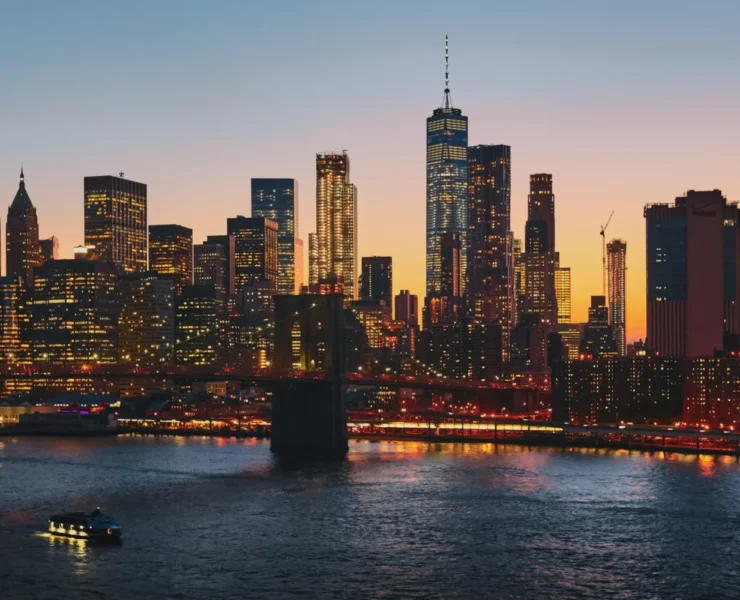 A skyline of New York City.