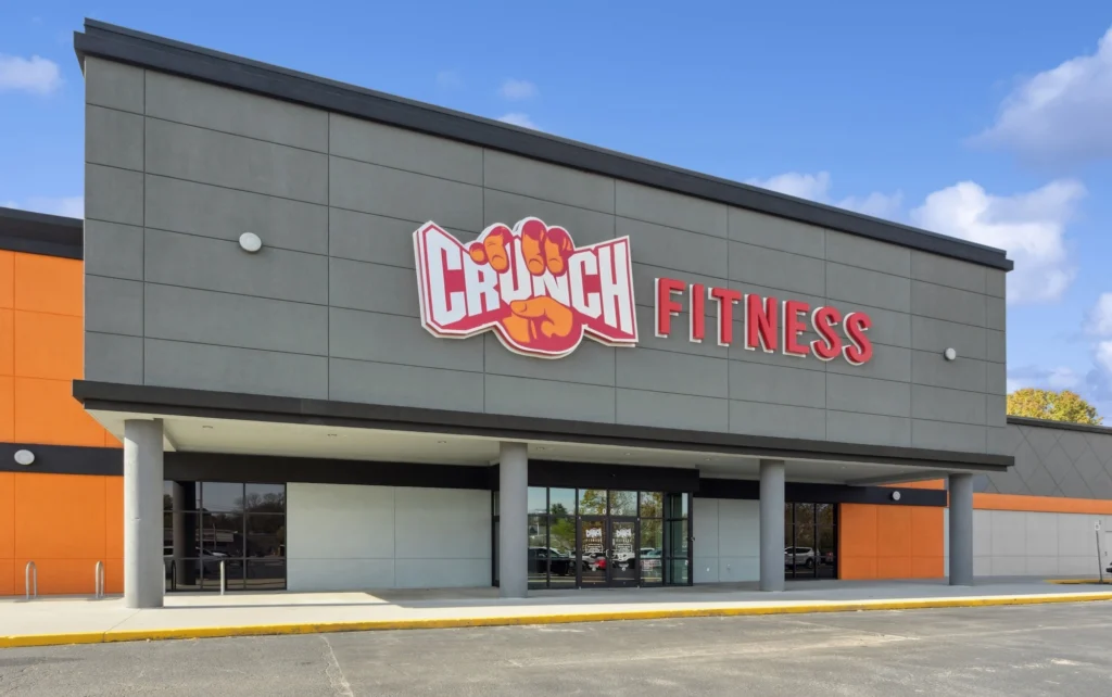 exterior of a modern Crunch Fitness gym