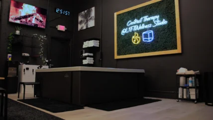 lobby of a wellness lounge