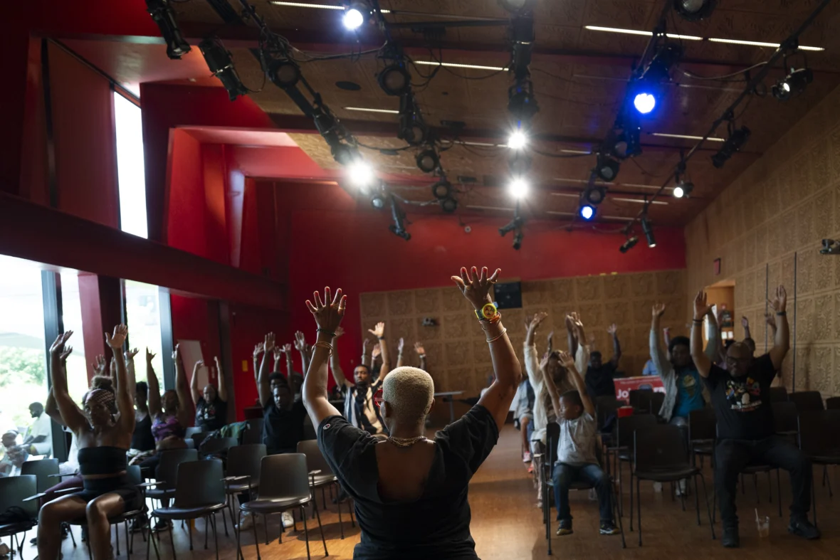 a group fitness class at last year's Black Man's Festival