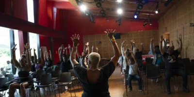 a group fitness class at last year's Black Man's Festival