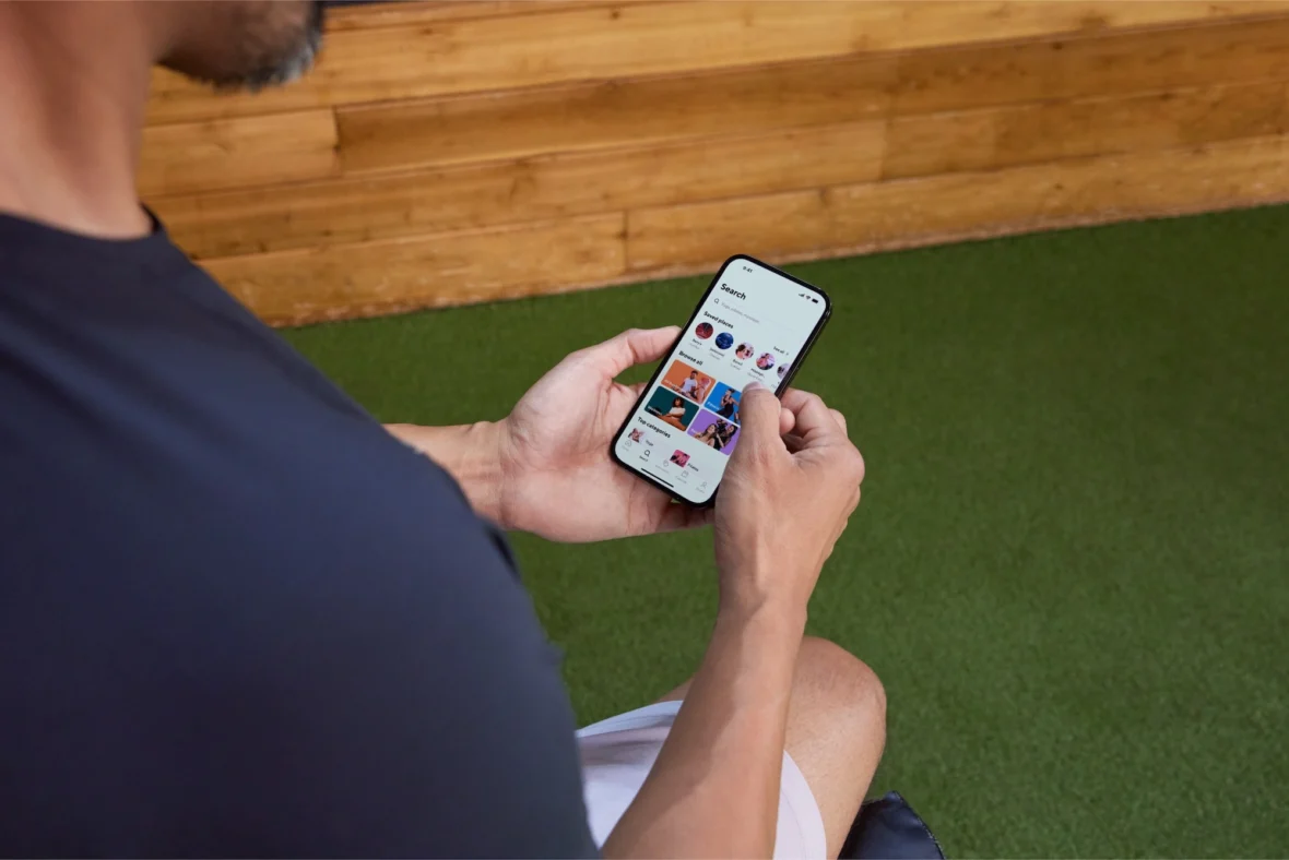 person uses a ClassPass app