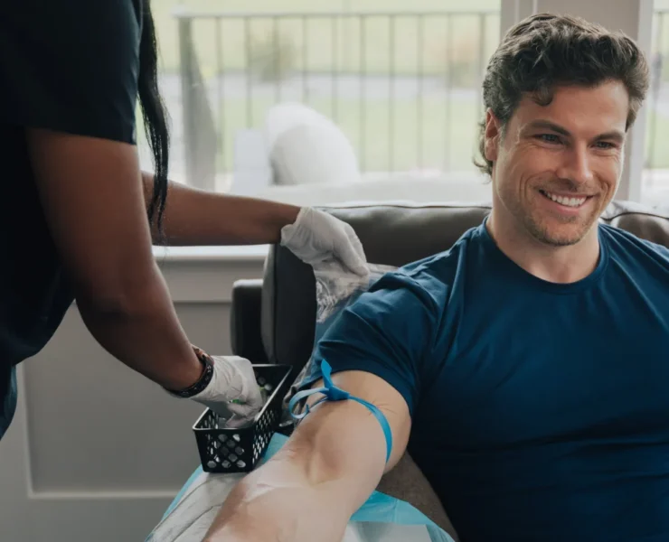 A man getting bloodwork done.