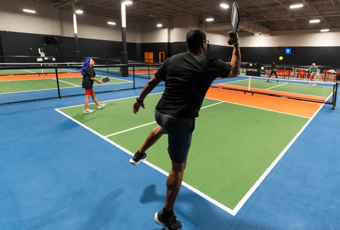 People playing pickleball at Dill Dinkers.