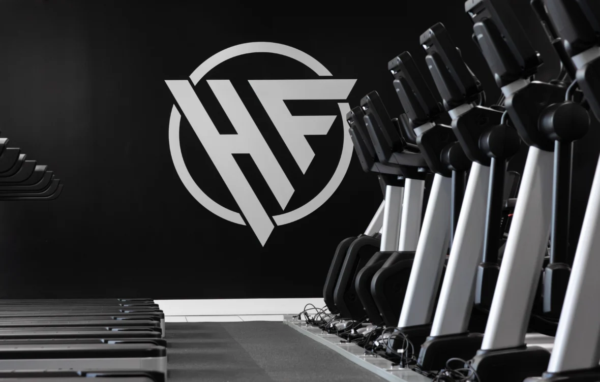 A line of fitness equipment within the Hydrogen Fitness club.