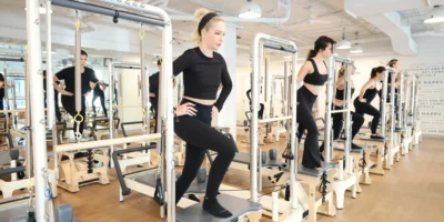 A BODYBAR Pilates class in action.