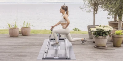 woman doing Nordic Strong cross-country skiing-inspired workout