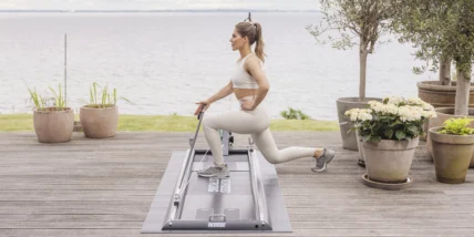 woman doing Nordic Strong cross-country skiing-inspired workout