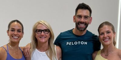 Mel Robbins with Peloton trainers