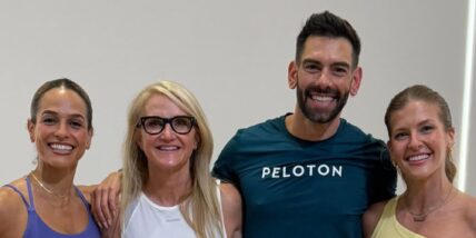 Mel Robbins with Peloton trainers