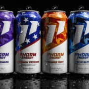 A line-up of Phorm Energy drinks.