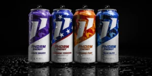 A line-up of Phorm Energy drinks.