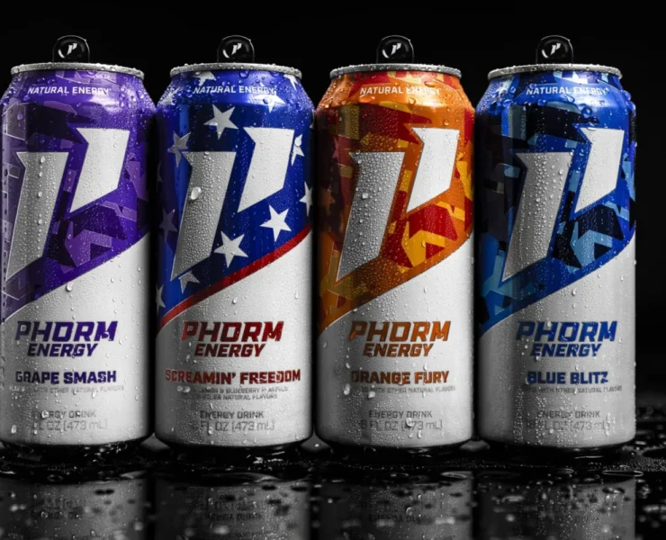 A line-up of Phorm Energy drinks.