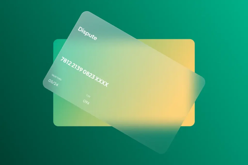 graphic shows a holographic credit card
