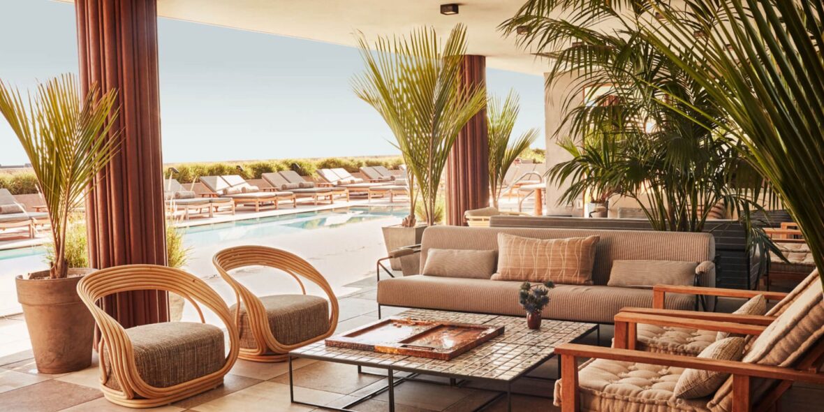 the rooftop at the Santa Monica Proper Hotel