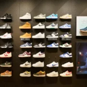 A display of Nike sneakers.