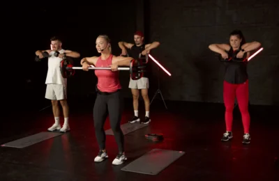 People working out in class