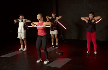 People working out in class