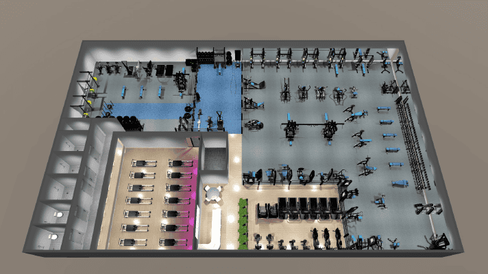 A floor plan from Genesis Health + Fitness.