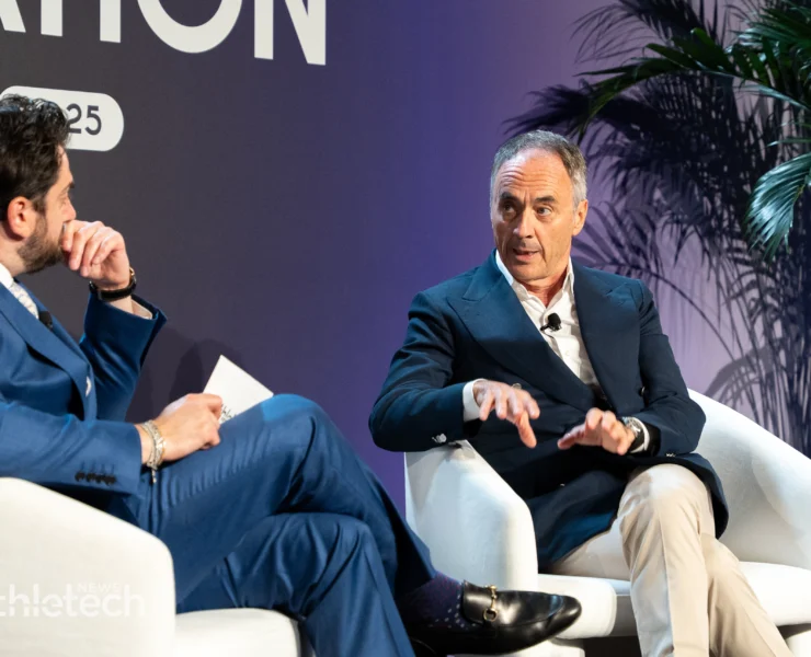 Nerio Alessandri, right, is pictured during the Athletech News Innovation Summit
