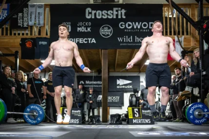 men jump rope at the CrossFit Games
