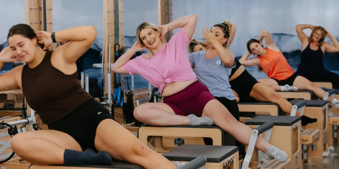 A group of women at Club Pilates.