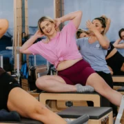 A group of women at Club Pilates.