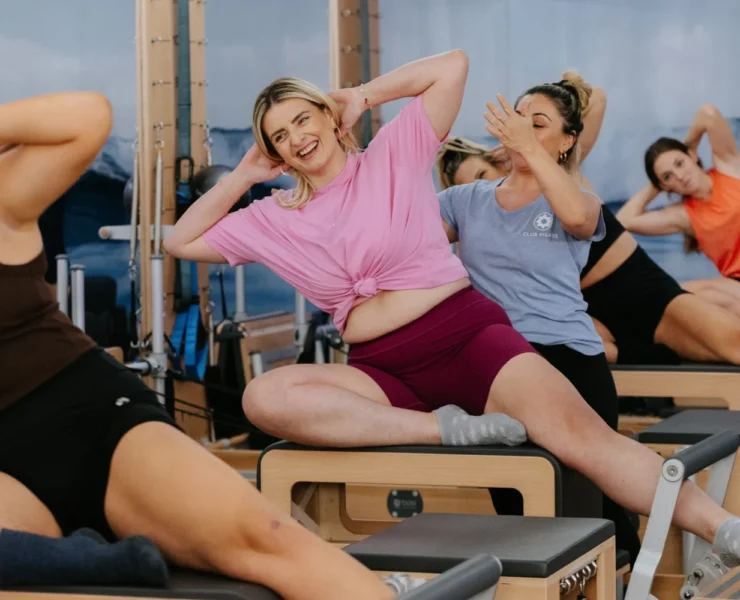 A group of women at Club Pilates.