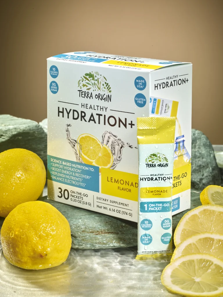 A pack of Lemonade Hydration packs from Terra Origin.