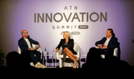 Anne Mahlum and other panelists on stage at the ATN Innovation Summit