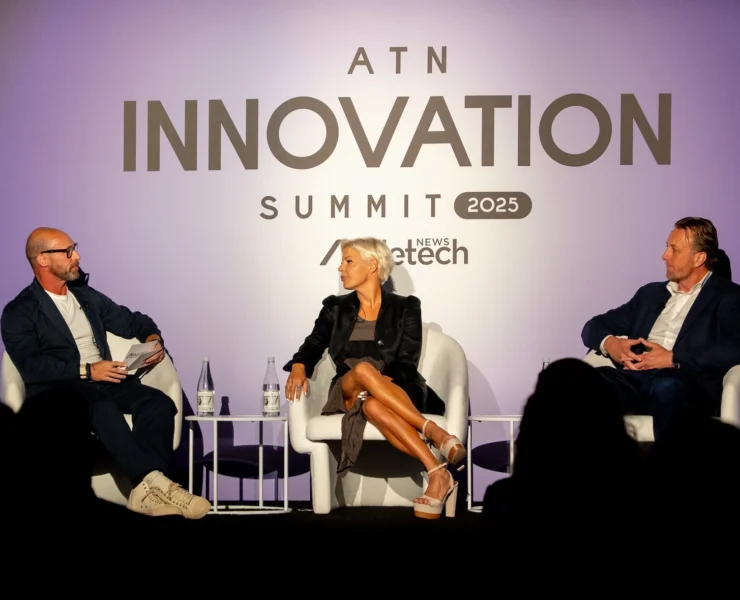 Anne Mahlum and other panelists on stage at the ATN Innovation Summit
