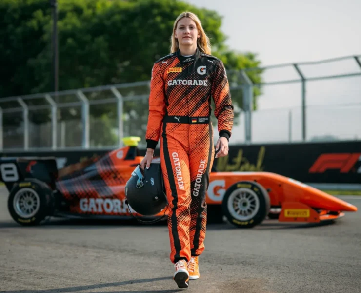 F1 driver wearing uniform with gatorade logo