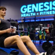 A man working out at Genesis Health + Fitness.