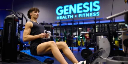 A man working out at Genesis Health + Fitness.