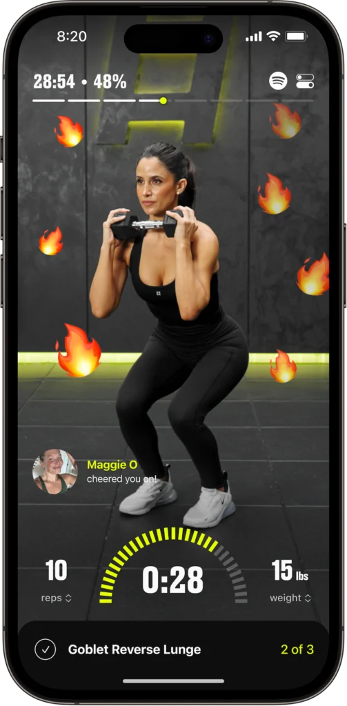 Ladder app featuring a Jennifer Jacobs workout class