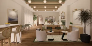 living room at Level members club