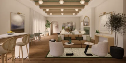 living room at Level members club