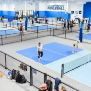 Interior image of Pickleball Kingdom and its pickleball courts.
