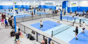 Interior image of Pickleball Kingdom and its pickleball courts.