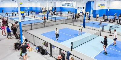 Interior image of Pickleball Kingdom and its pickleball courts.