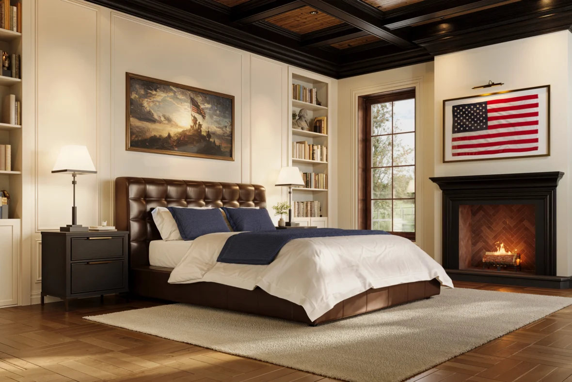 A bed room with a Saatva smart bed.