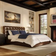 A bed room with a Saatva smart bed.