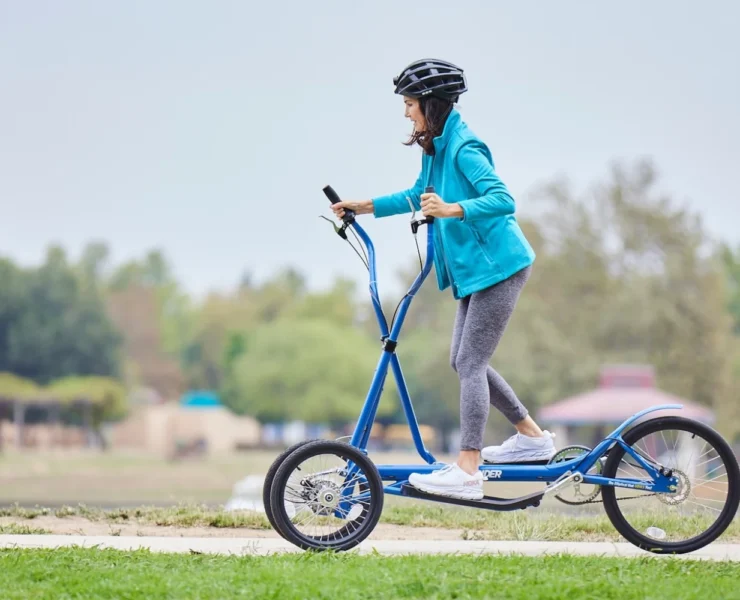 A woman using a device from Strider Fitness.