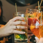 young people toasting
