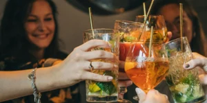 young people toasting