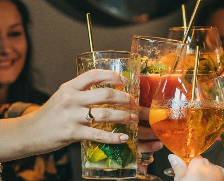 young people toasting