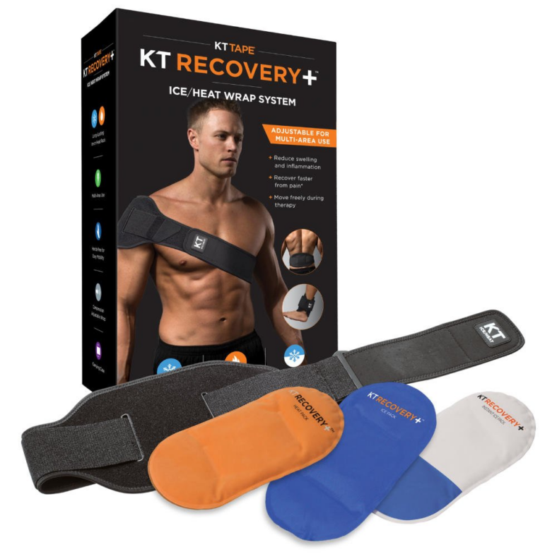 KT recovery tape and ice and heat arm wrap