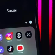 A phone with social media apps.